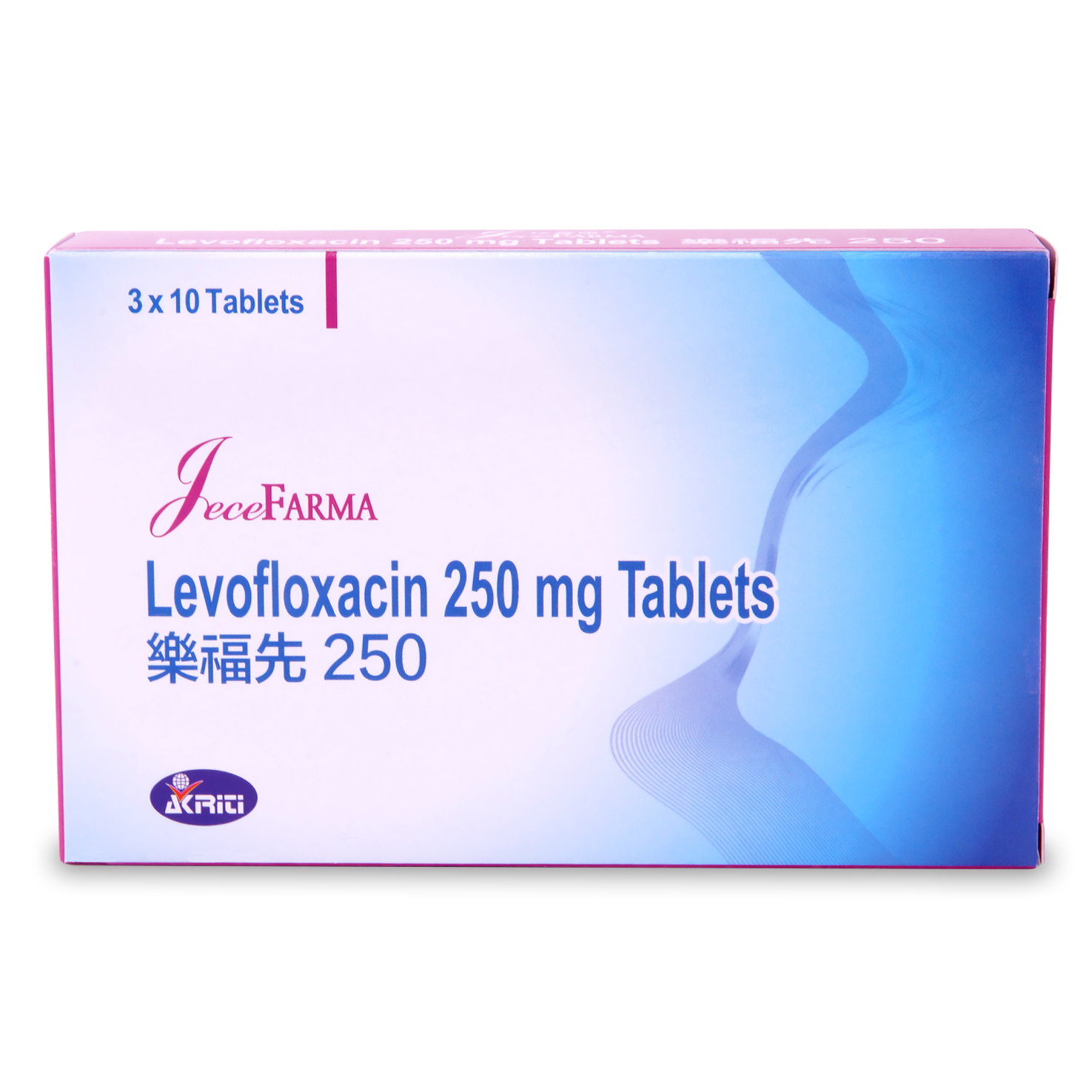 樂福先 Jecefarma Levofloxacin Tablets 250mg 3X10's (P1S1S3)